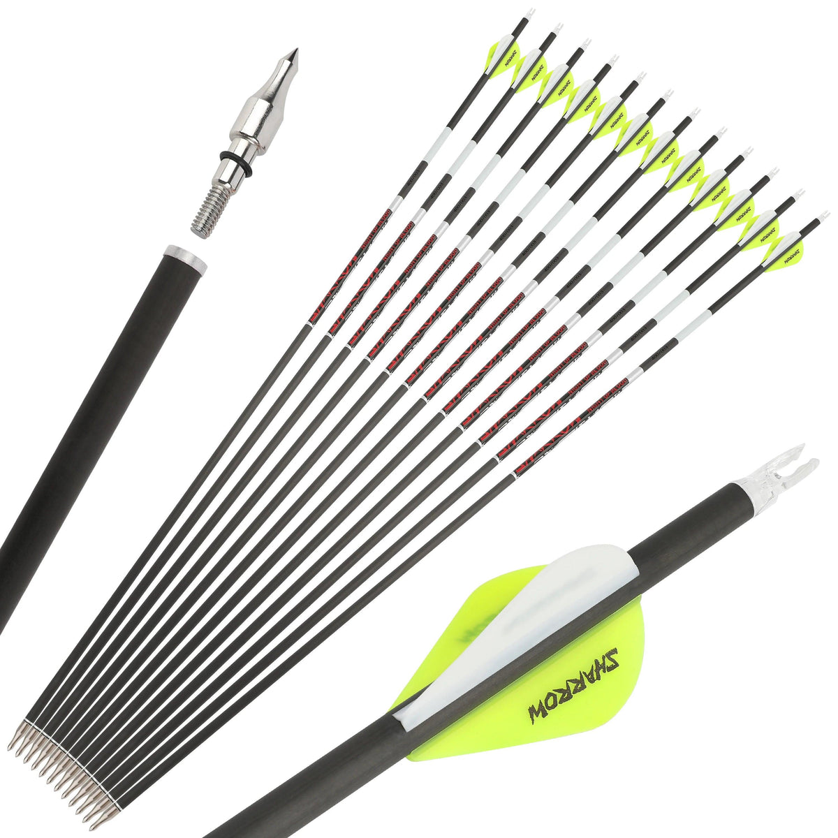 Pure Carbon Arrows | 6.2mm ID Multi Spine | Toylandeu™