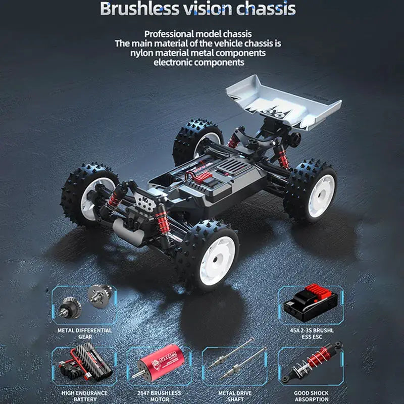 S911PRO 1:16 4WD RC Car Brushless High Speed Offroad Monster - ToylandEU