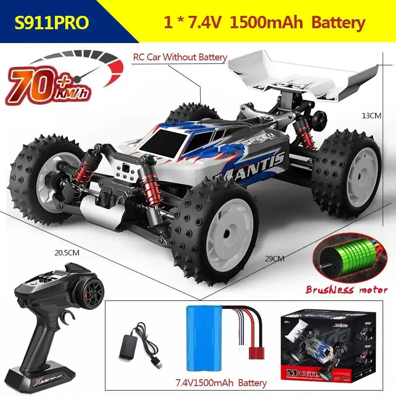 S911PRO 1:16 4WD RC Car Brushless High Speed Offroad Monster - ToylandEU
