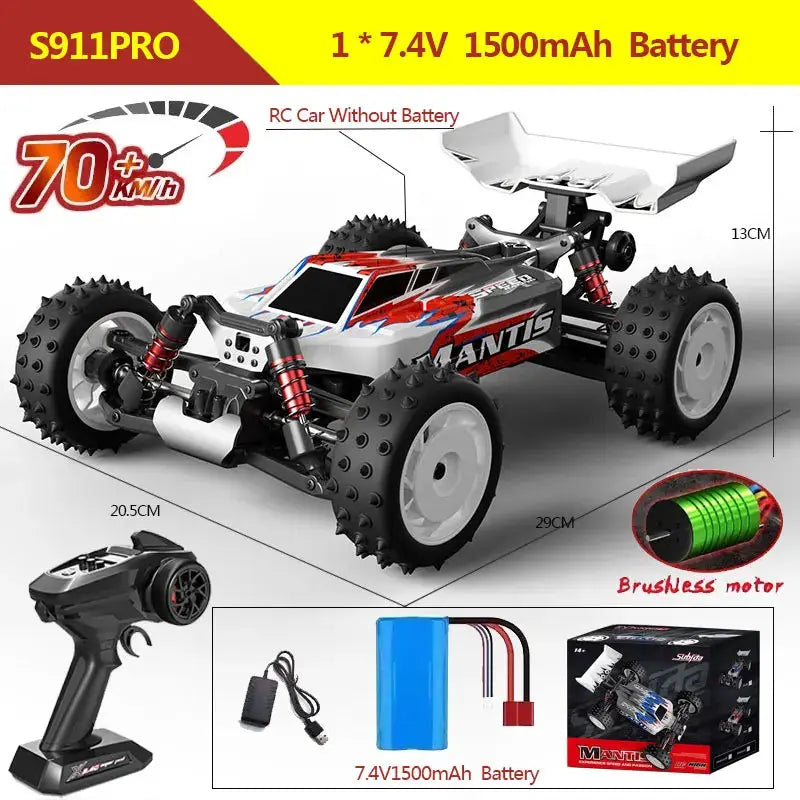 S911PRO 1:16 4WD RC Car Brushless High Speed Offroad Monster - ToylandEU