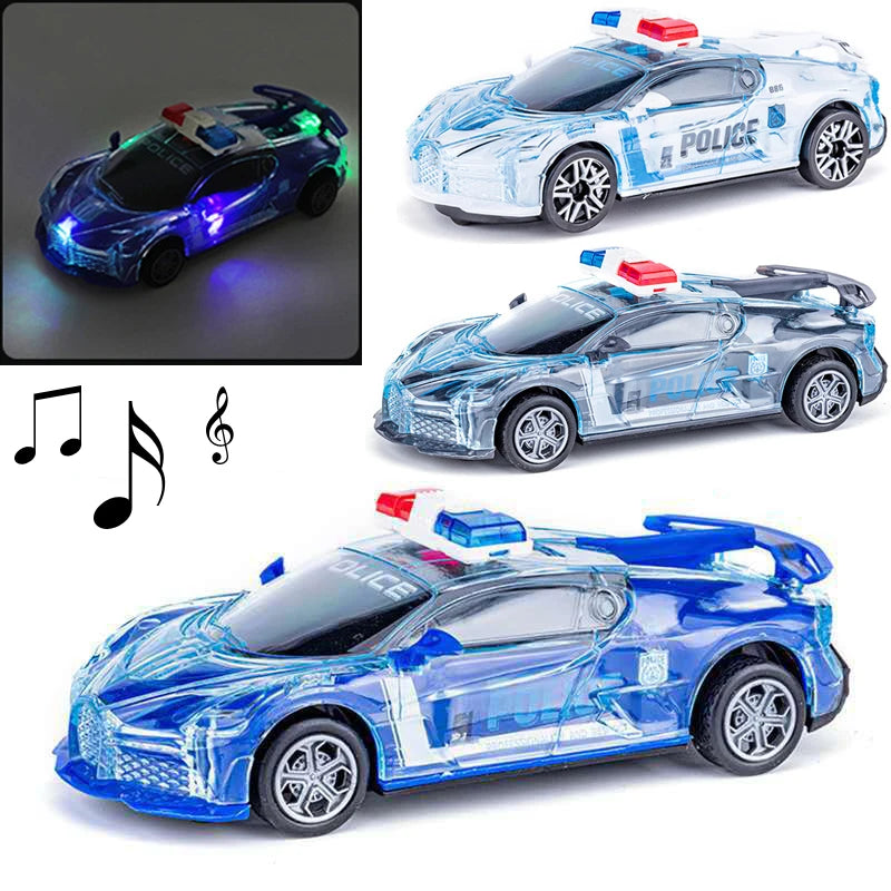 Flashing LED Light Police Car Toy for Kids | Educational Racing Vehicle with Music - ToylandEU