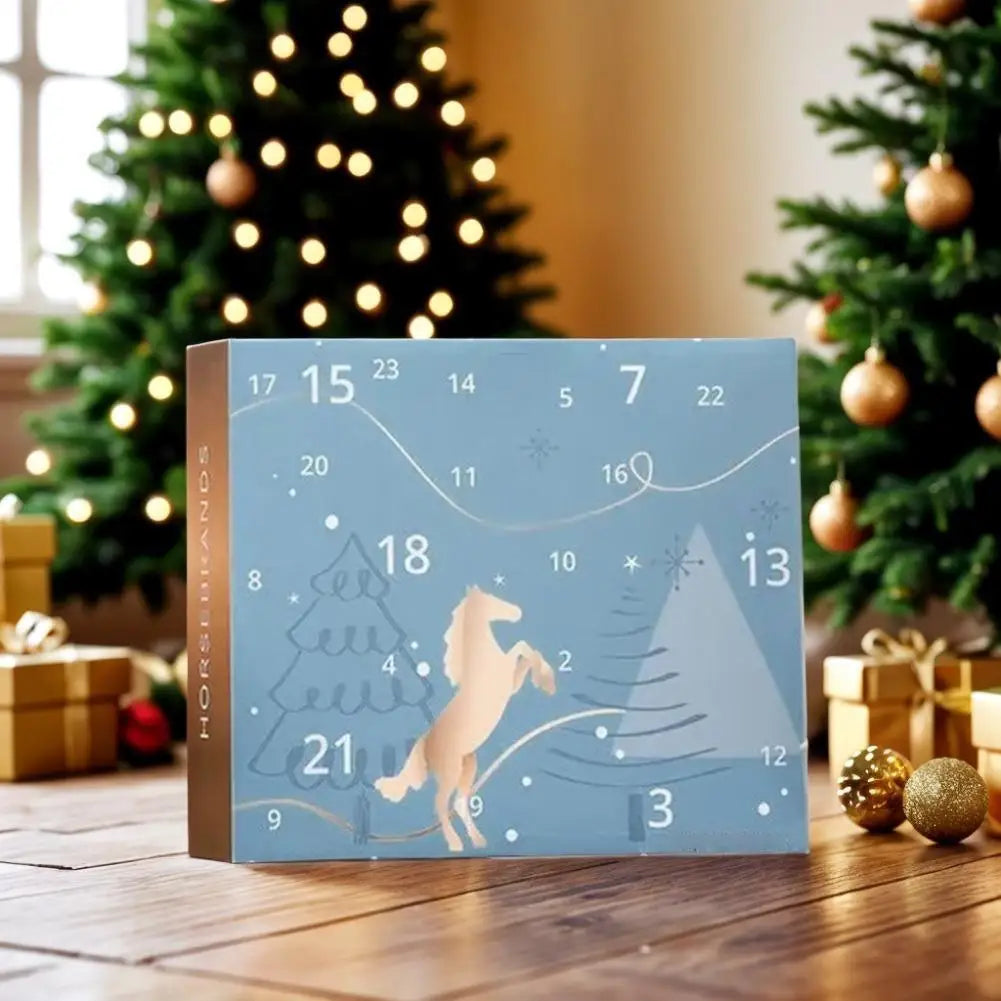 Advent Calendar | Horse Countdown Paper Doors | Daily Treasures 32 x 22 x 4 cm | Gift For Horse Enthusiasts