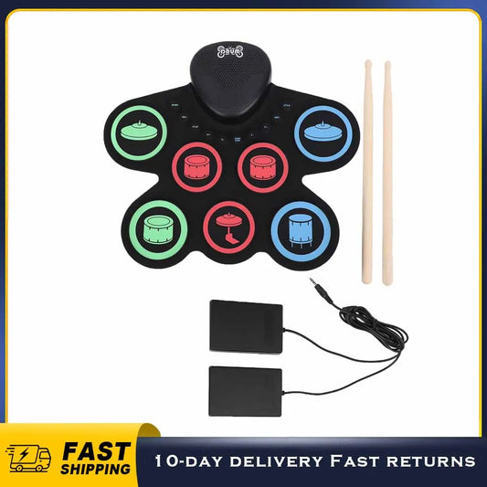 Portable Electronic Drum Set With Built In Games For Learning