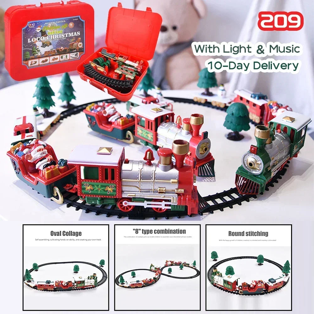 Christmas Electric Train Model with Track Railway Toys Battery - ToylandEU