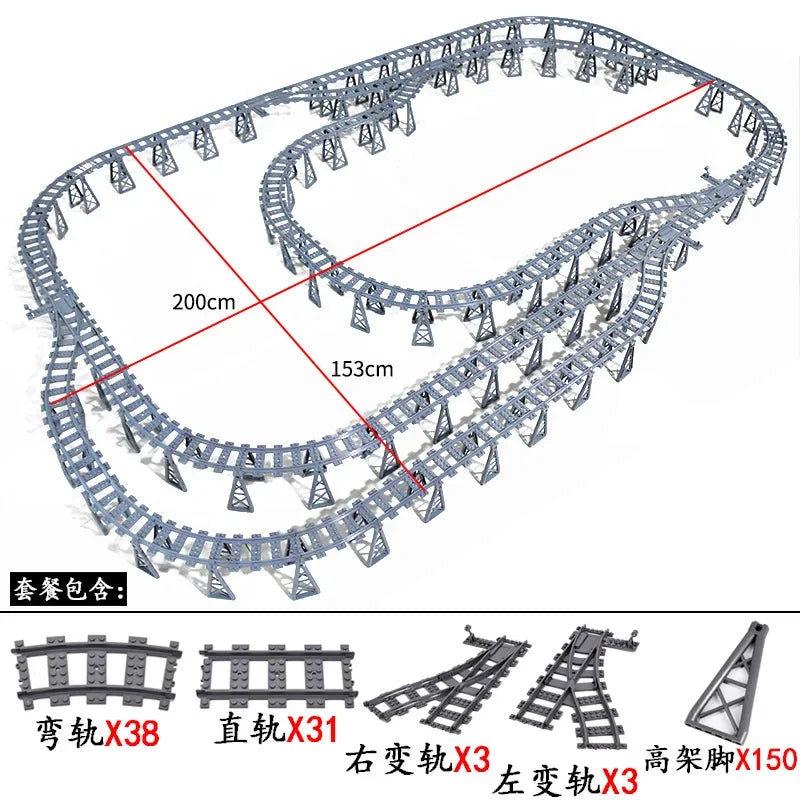 Train Track Building Blocks | Compatible With LEGO | Bridge Cross Track | Cross Track Set