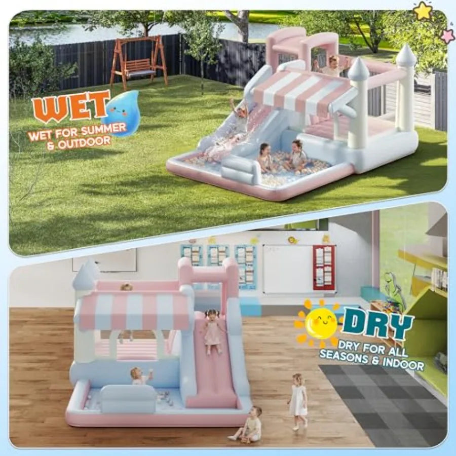 Inflatable Bounce House With Water Slide For Indoor Outdoor Fun