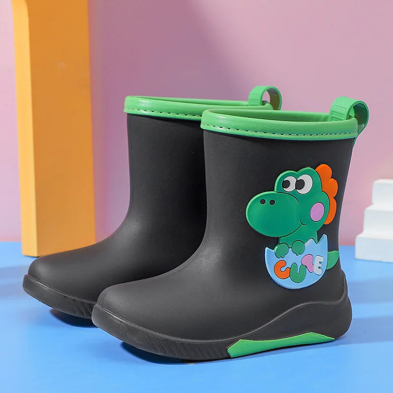 Kids Rain Boots | Waterproof | Non Slip | Youth Dinosaur Pattern