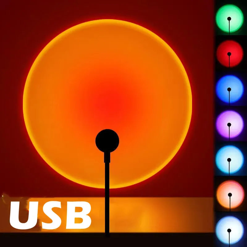 LED Sunset Lamp | USB Powered | Mushroom Design | Bedroom Decor
