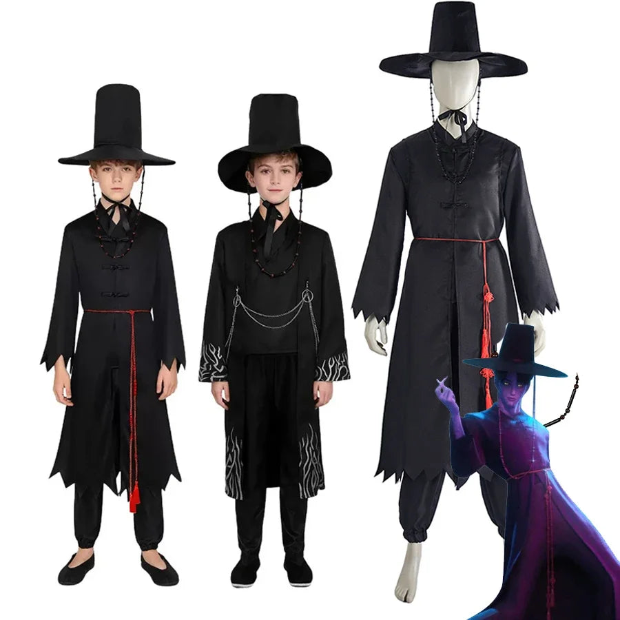 Cosplay Costume | Polyester Kimono Set | Unisex Halloween Outfit | Kids Adults