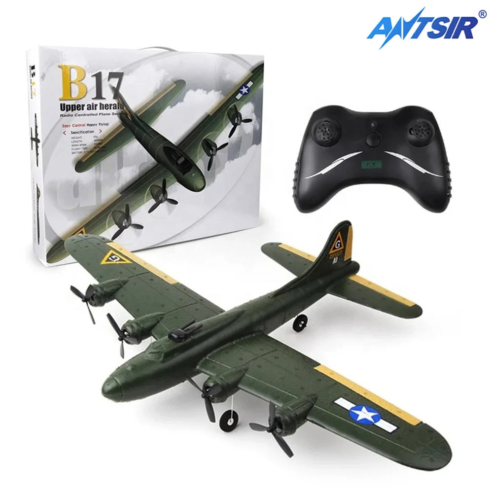 RC FX817 B17 Remote Control Fighter Plane - 2.4G 2CH Foam RC Aircraft for Kids, Perfect Gift for Children