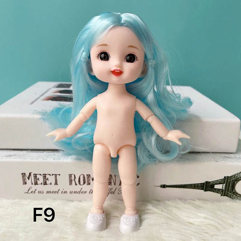 16 Cm Bjd Doll Body 1/8 With Head Shoes 13 Joints DIY Toy - ToylandEU