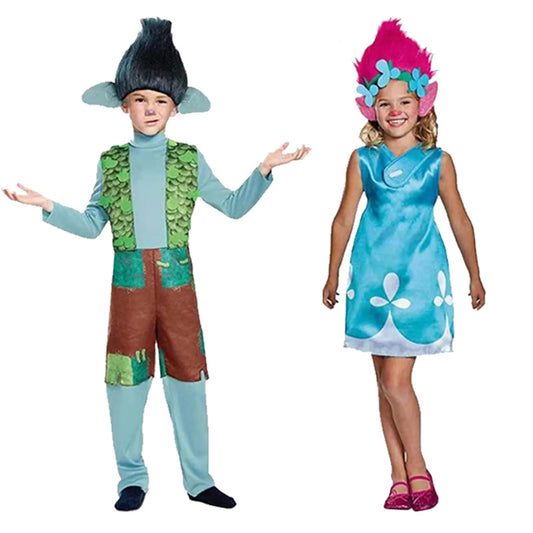 Trolls Poppy & Branch Kids Costume for Halloween & Purim Celebrations