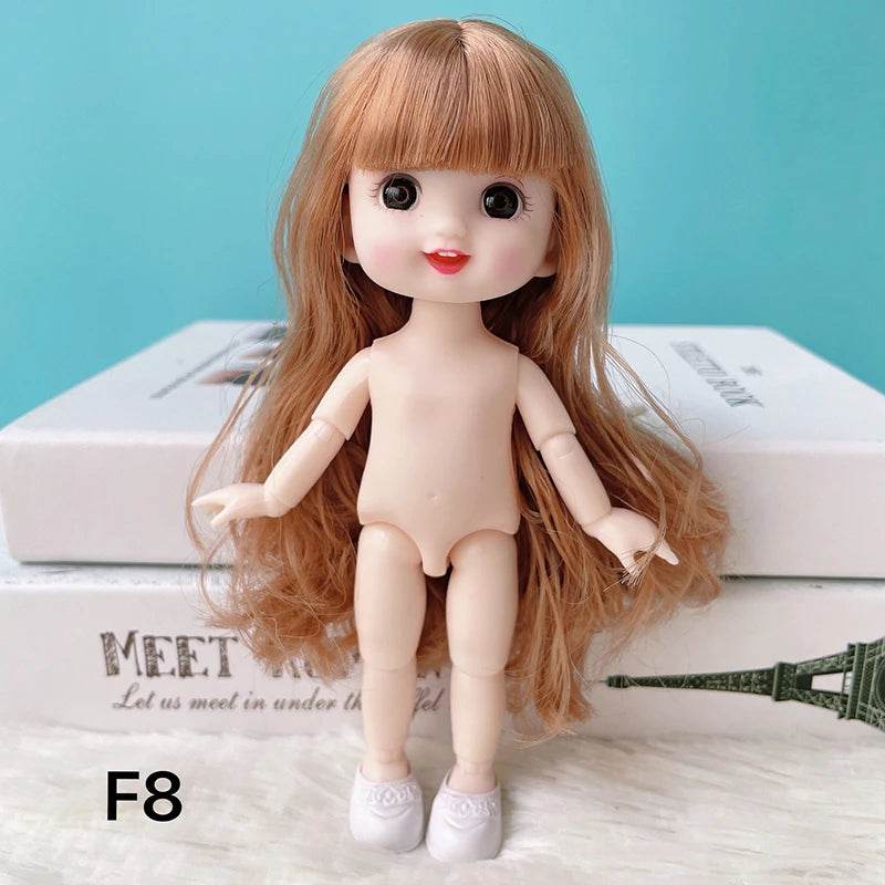 16 Cm Bjd Doll Body 1/8 With Head Shoes 13 Joints DIY Toy - ToylandEU