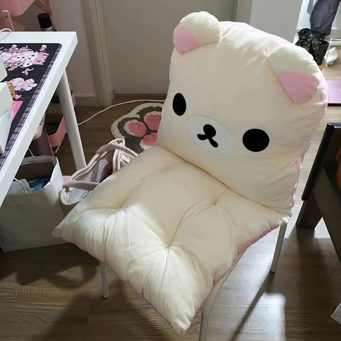 Plush Chair Cushion | Rilakkuma Plush Design | Backrest Seat Pad | One Size