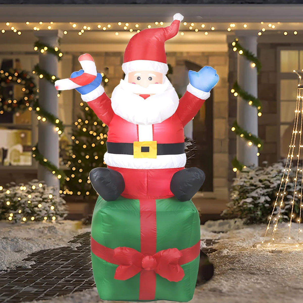 Christmas Inflatable Santa | 6.1 Ft Height | LED Lights | Outdoor Yard Decor