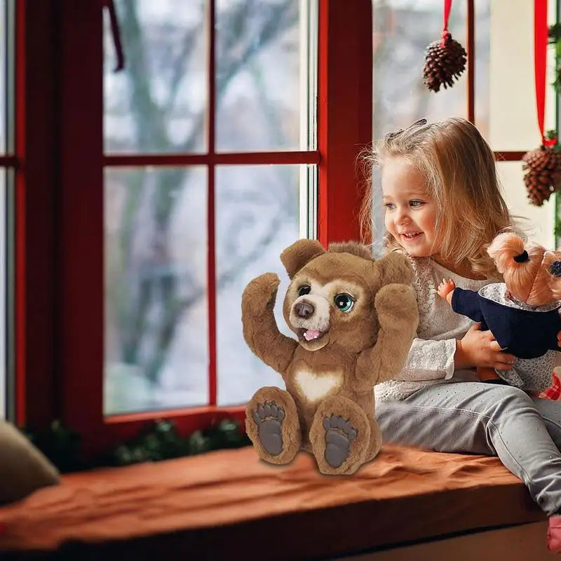 Cuddly Sound-Activated Plush Bear - Perfect Kawaii Gift for Kids!