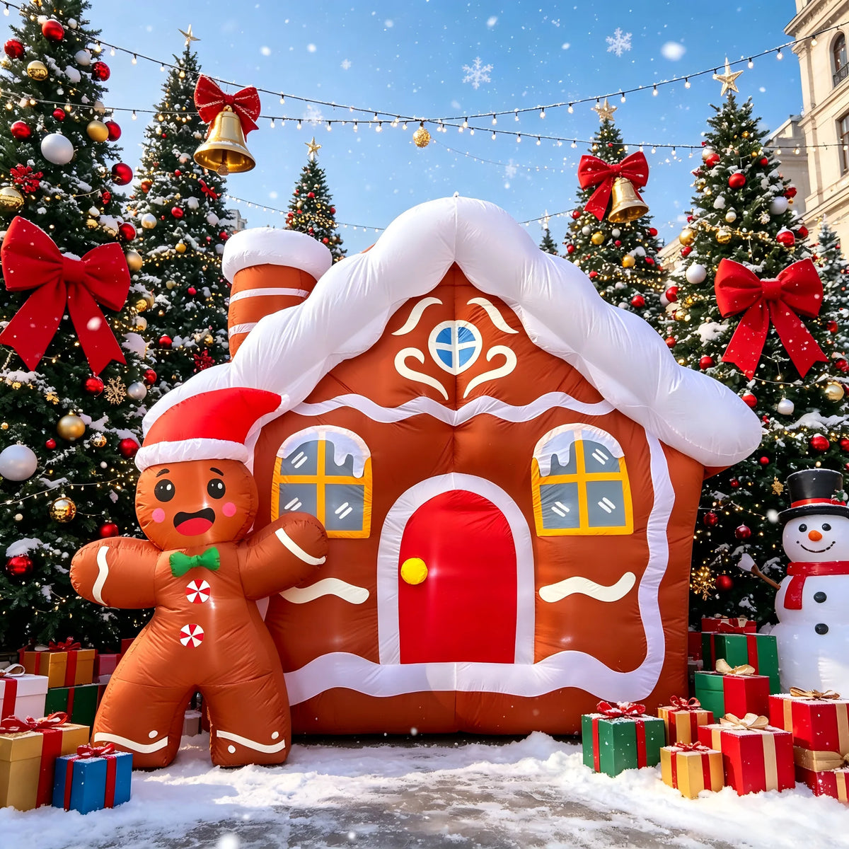 Inflatable Gingerbread House | 11.2 Ft | Led Lights | Outdoor Yard
