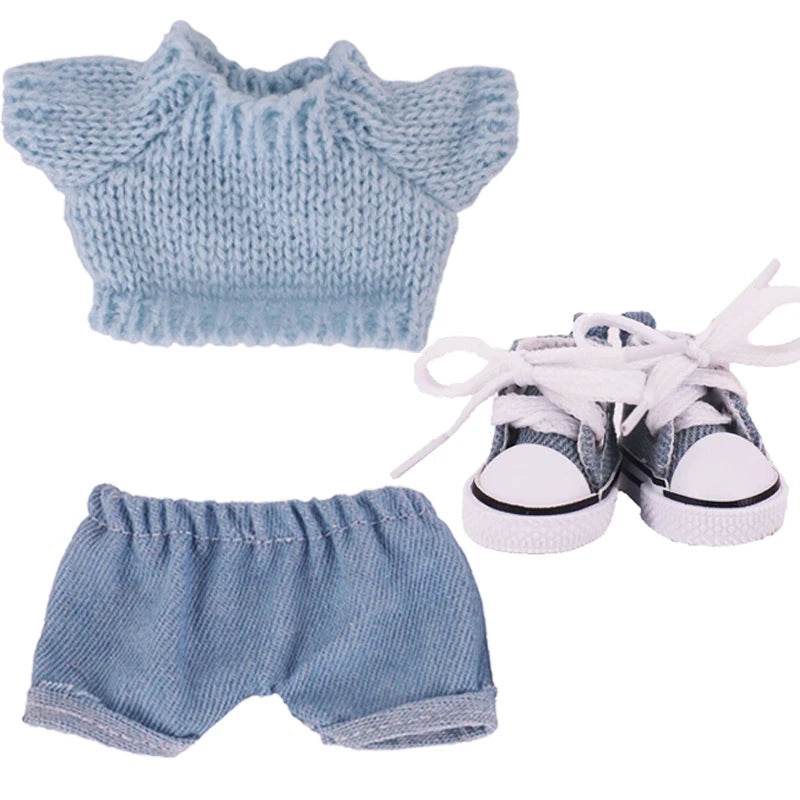 Doll Sweater Overall Shoes 3Pcs Set For Labubu Clothes - ToylandEU