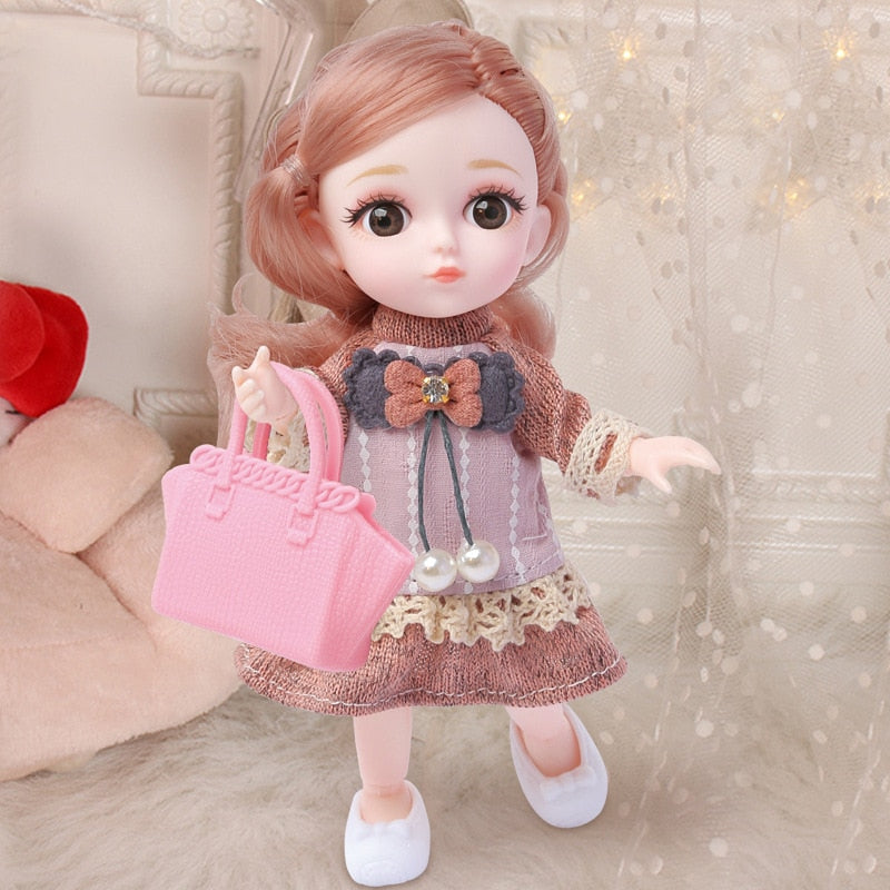 New 16cm BJD Doll with Moveable Joints and Fashion Accessories