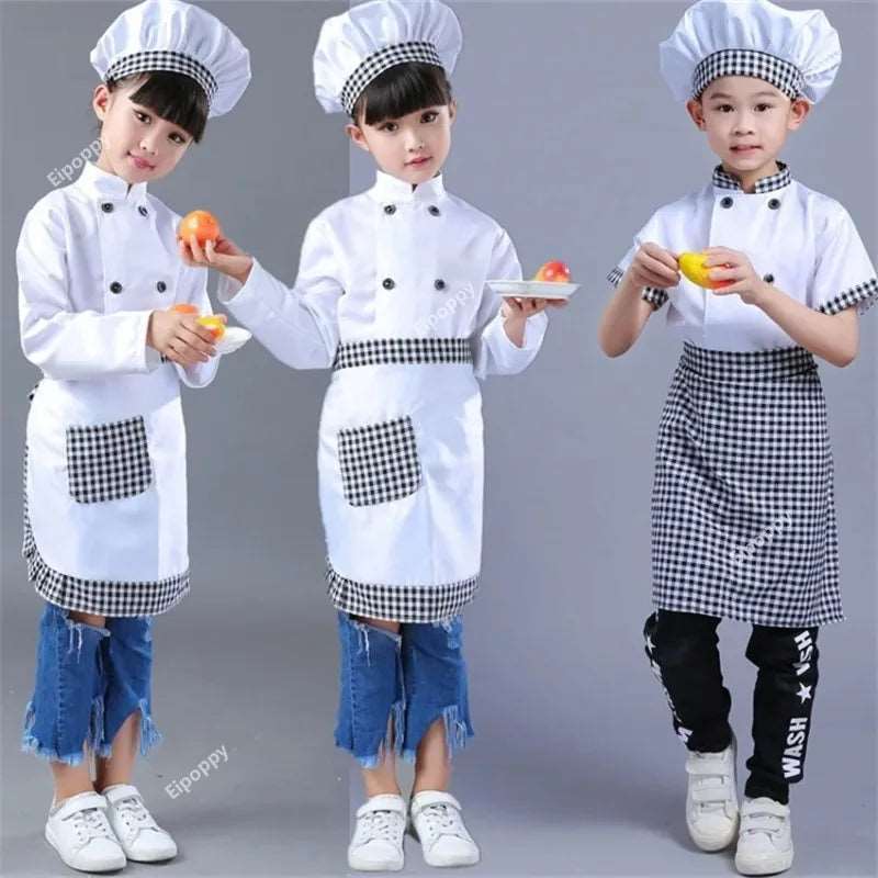 Children's Chef Costume Set with Hat - Restaurant Roleplay Outfit for Halloween and Cosplay