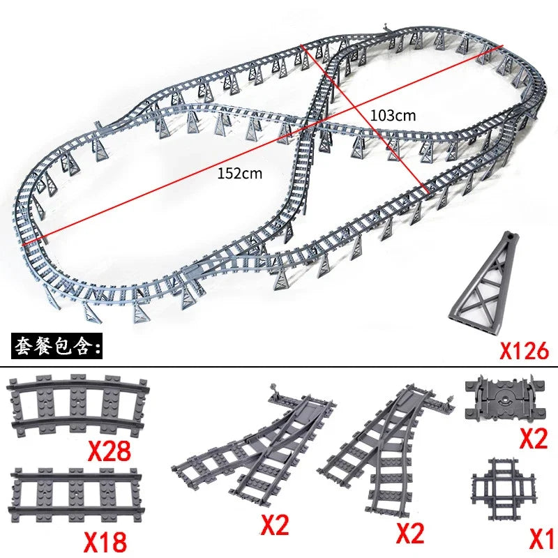 Train Track Building Blocks | Compatible With LEGO | Bridge Cross Track | Cross Track Set