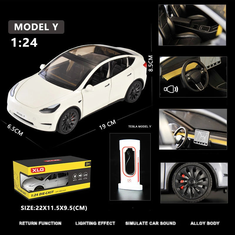 1:24 Simulation for Tesla MODEL Y SUV Alloy Cars Toy Diecasts Vehicles - ToylandEU