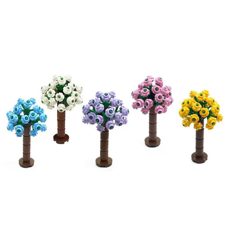 MOC City Plant Building Blocks Accessories Flower Leaves Prickly Shrubs Pine Green Grass Clover Orange Tree Mini DIY Toys F026 - ToylandEU
