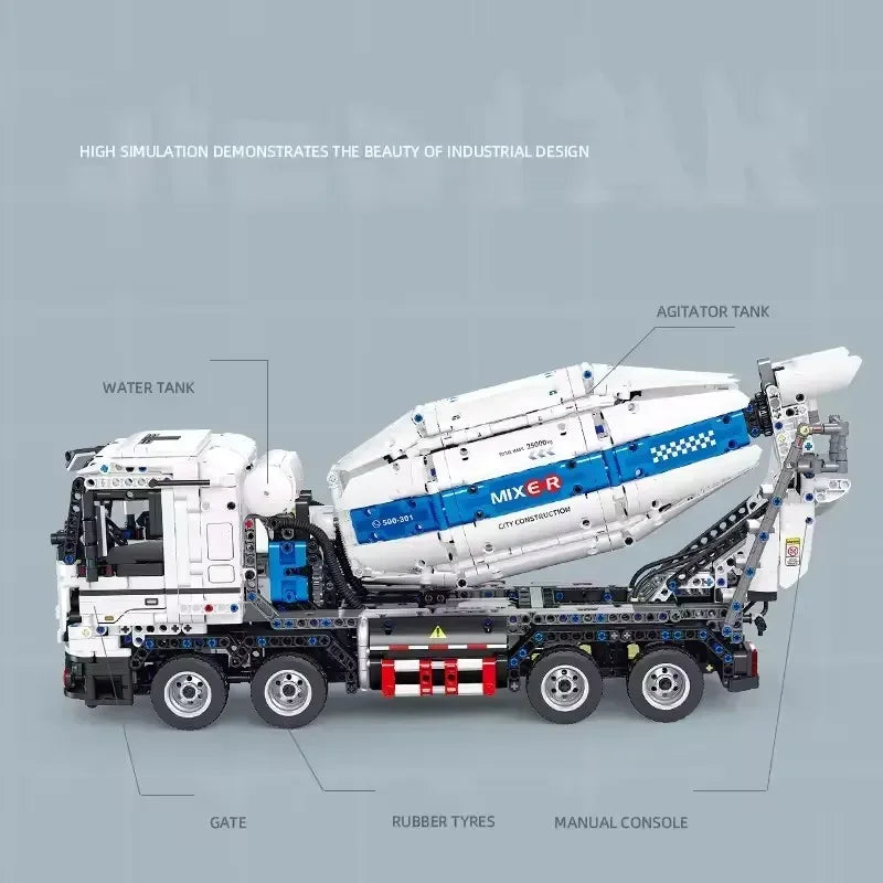 Concrete Mixer Truck Building Blocks Set For Kids Educational