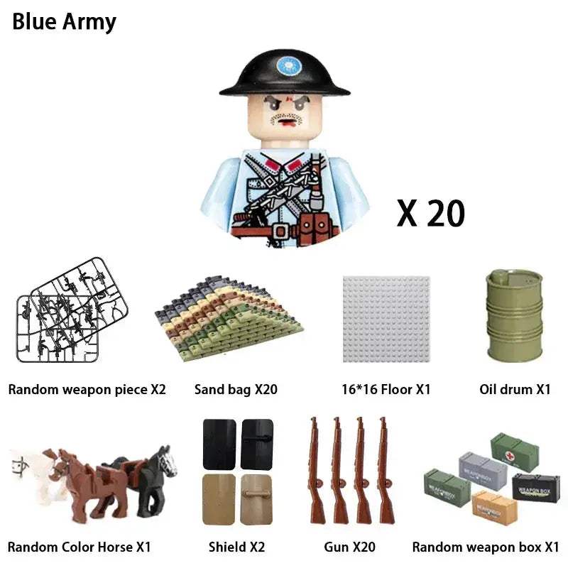 MOC World War II Military Building Blocks Soldier Set For Kids - ToylandEU