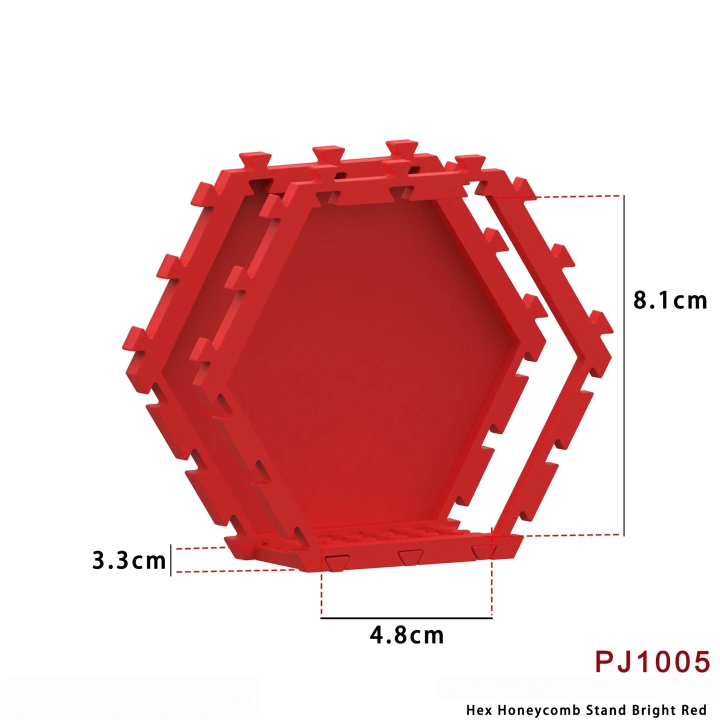 Brick Display Stand | Red Hex Interlock | Lego Compatible | Built In Brick Base