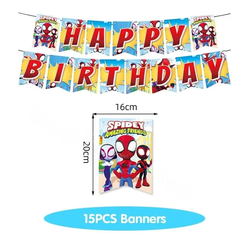 Spider Hero Tableware Kit | Birthday Party Supplies | Plates Cups Tablecloth