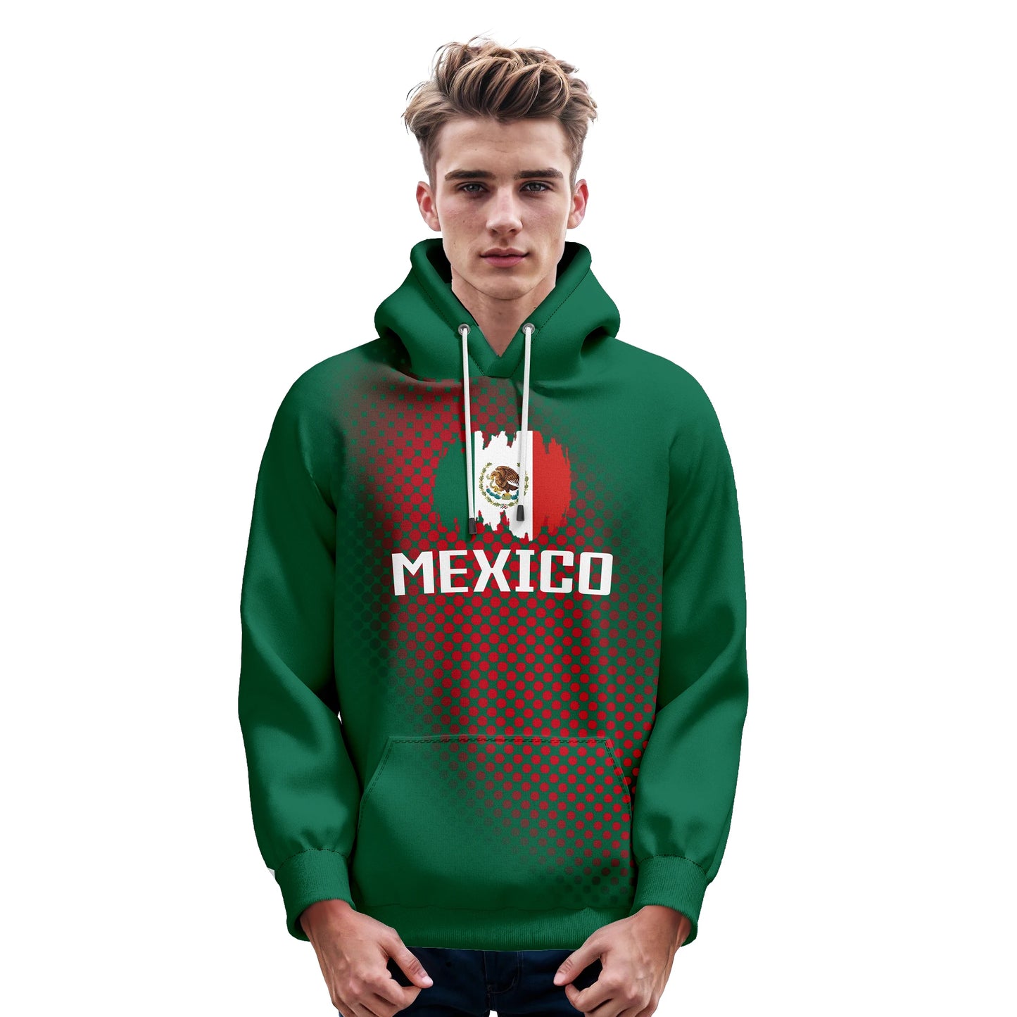 Personalized 3D Printed Mexico Soccer Hoodie with Custom Name and Number - Unique Football Sweatshirt Gift for Sports Fans