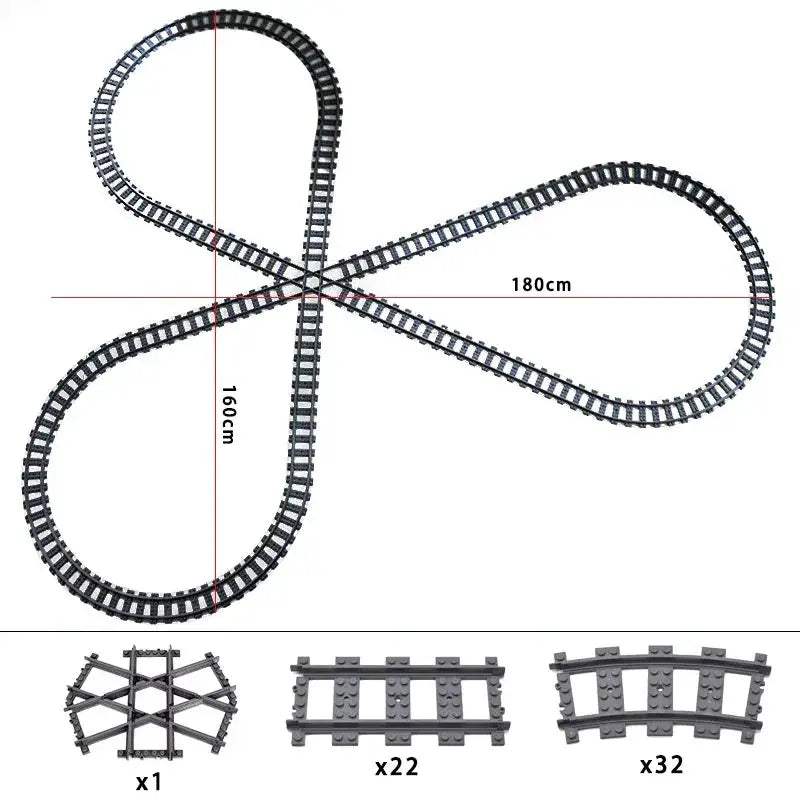 Flexible Train Tracks and Forked Crossing for Lego Compatible Blocks - ToylandEU