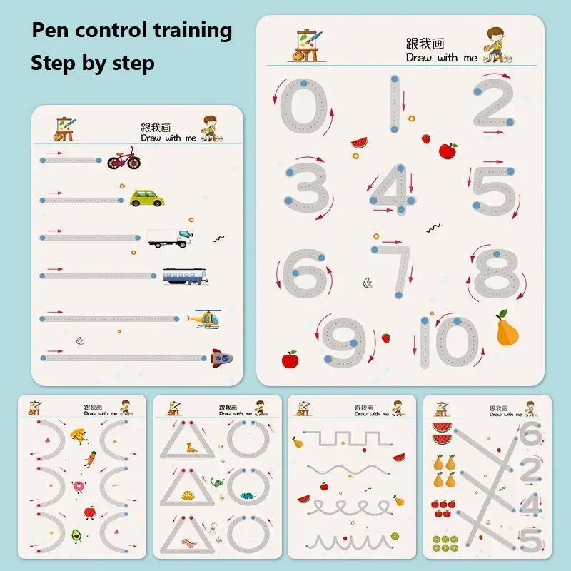 Enchanted Penmanship Practice Book for Kids - Montessori Calligraphy Workbook