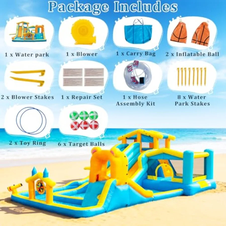Giant Inflatable Water Slide for Backyard Fun with Dual Slides