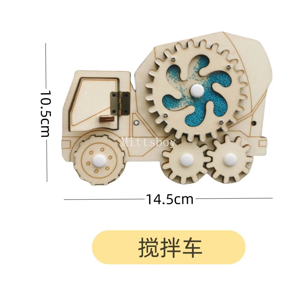 Montessori Busy Board DIY Wooden Accessories Educational Toy for Children with Castle Bulldozer Helicopter and Early Learning Activities - ToylandEU