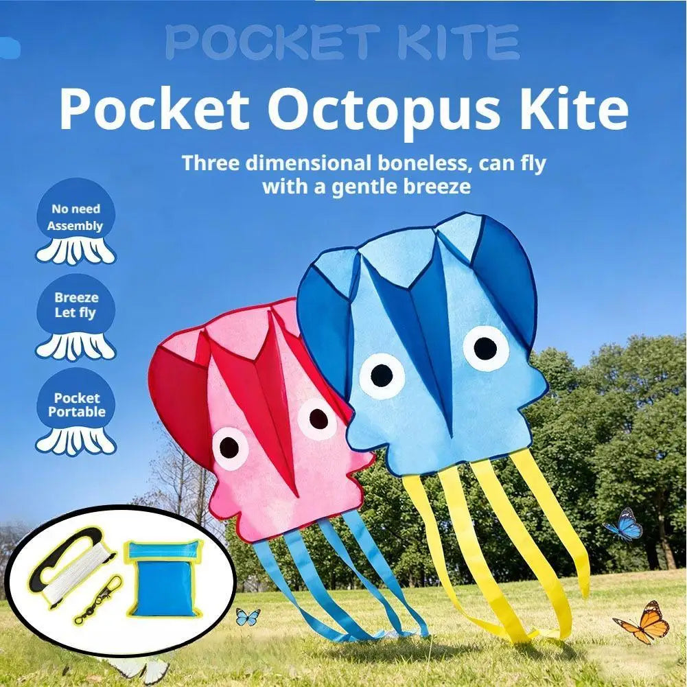 Kite | Octopus Shape | 100 Inch Nylon Skeletonless | With Handle and Line