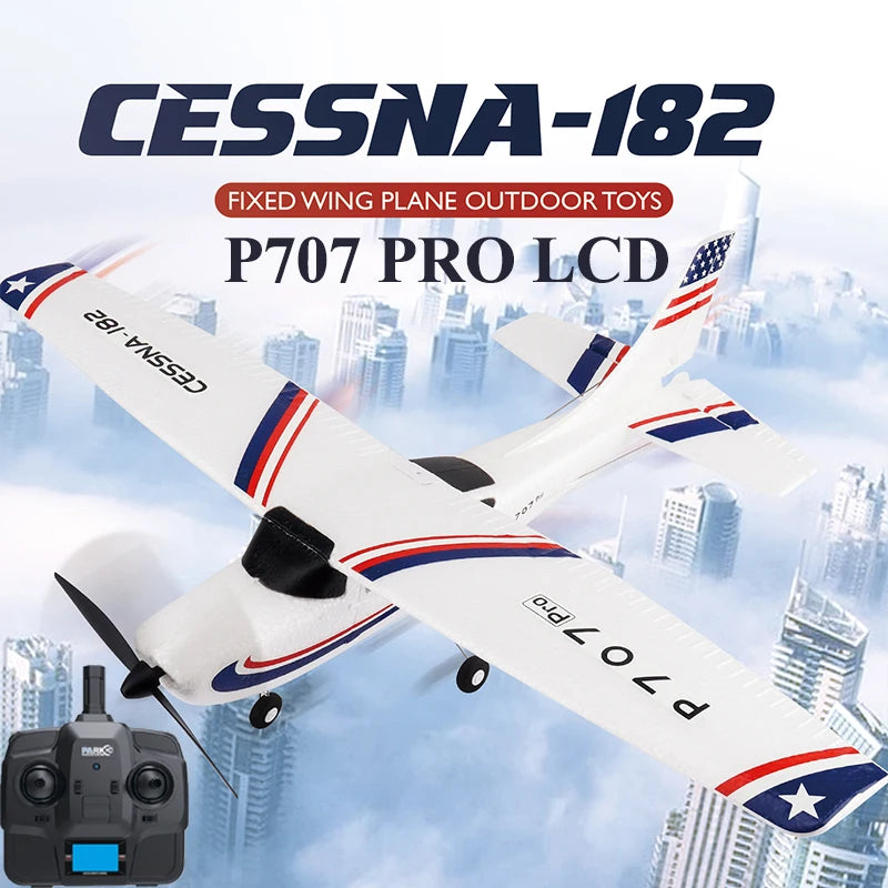 RC Parkten P707G PRO 3D/6G RC Glider with Gyro - Ready-to-Fly CESSNA 182 Drone for Outdoor Fun