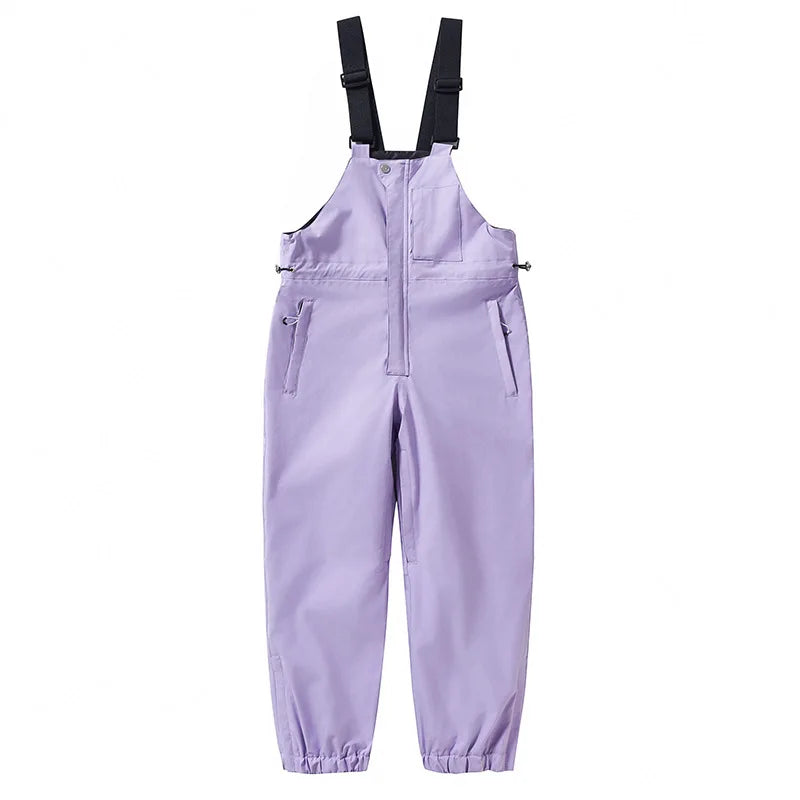 Kids Ski Bib Pants | Waterproof Windproof | Thickened Warm Lining | Youth