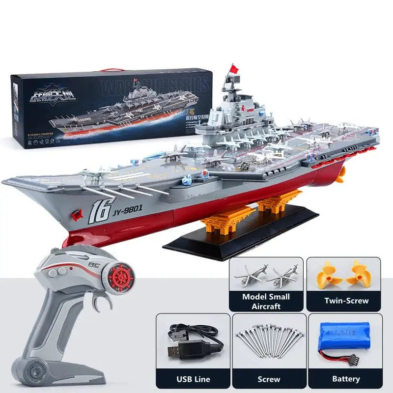 68CM Big Dual Motor Remote Control Boat 30KM/H Off Water Sensor Waterproof Multidirectional Drive RC Battleship Boat Collection - ToylandEU