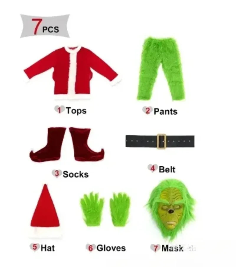 Green Monster Halloween Costume | Faux Leather | Adult Set With Mask