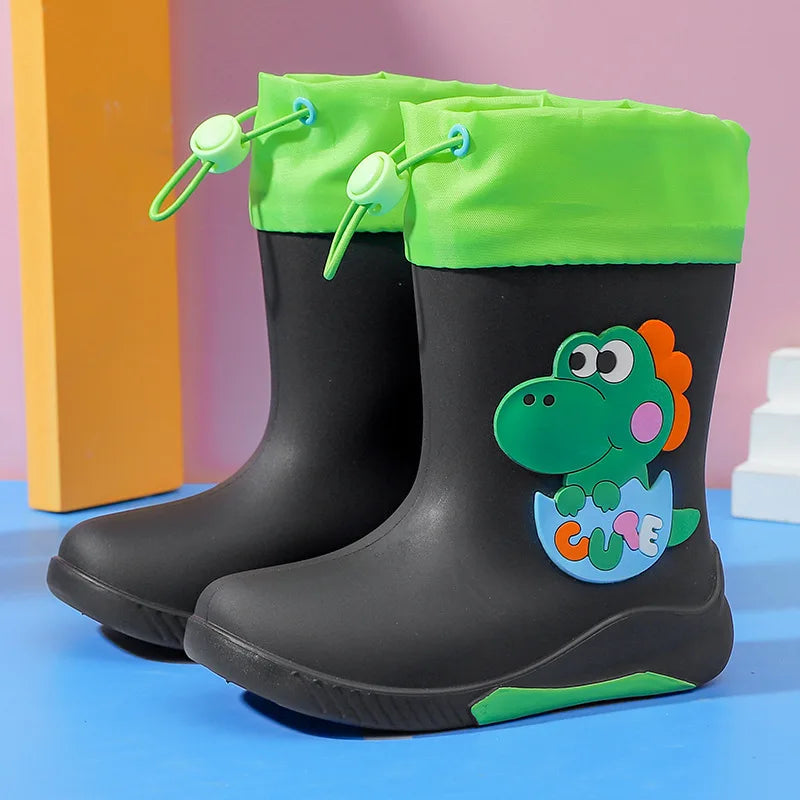 Kids Rain Boots | Waterproof | Non Slip | Youth Dinosaur Pattern