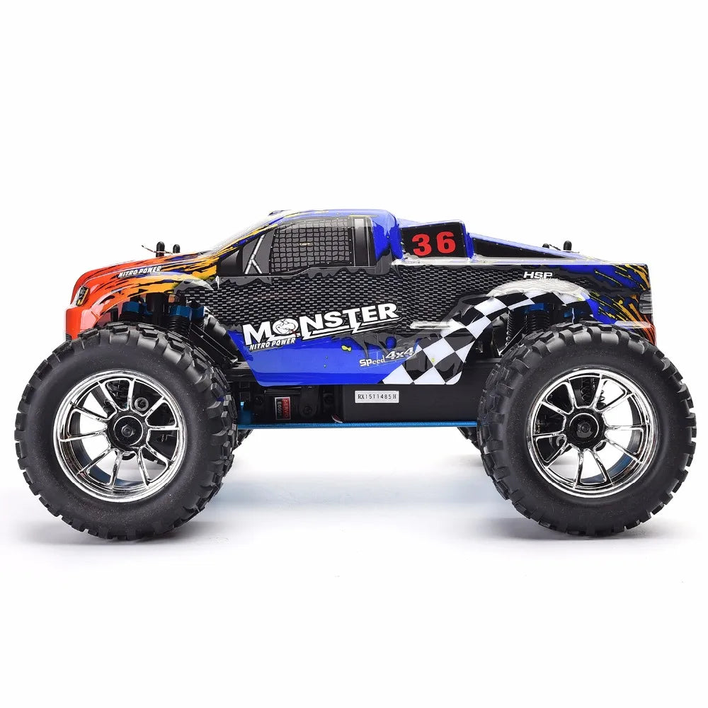 Nitro-Powered 1:10 Scale 4WD Off-Road RC Monster Truck Adventure