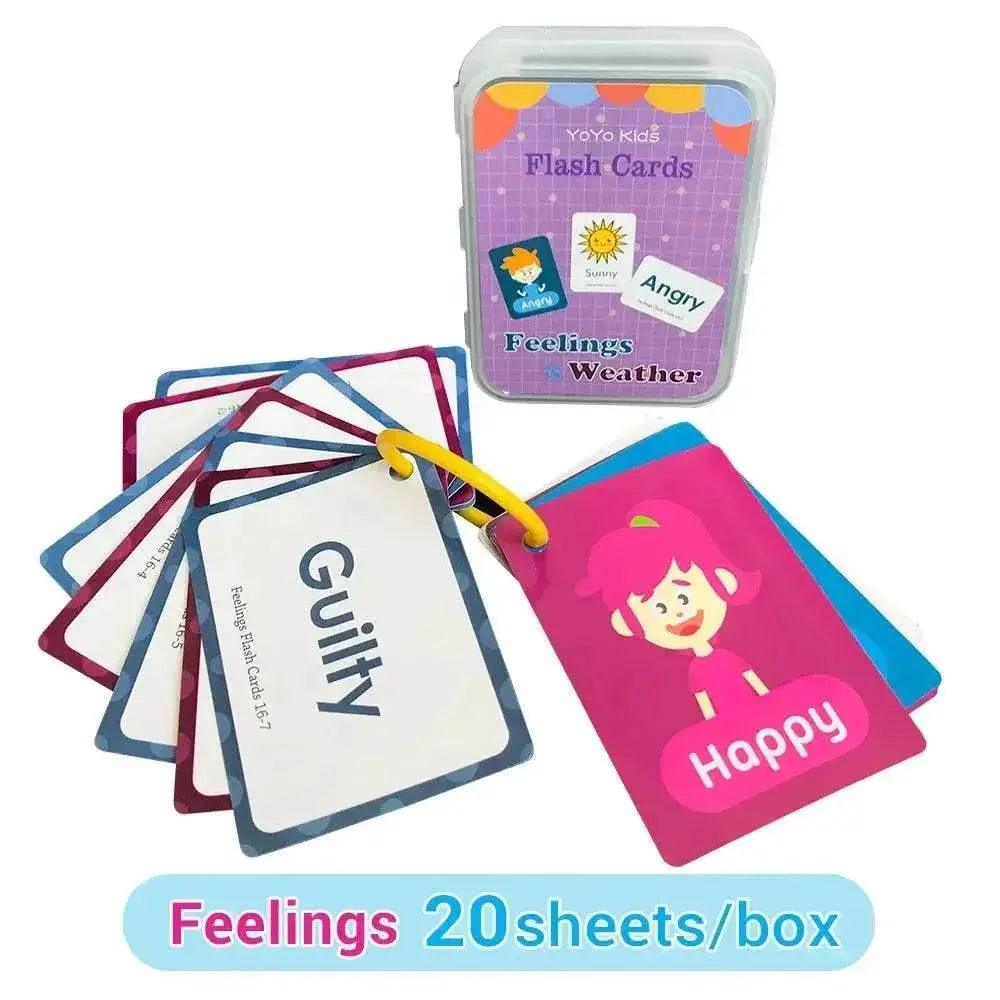 Baby Montessori Learn English Word Card Toddler Flashcards ABC Numbers Fruit Animal Body Educational Enlightenment Card for Kids - ToylandEU