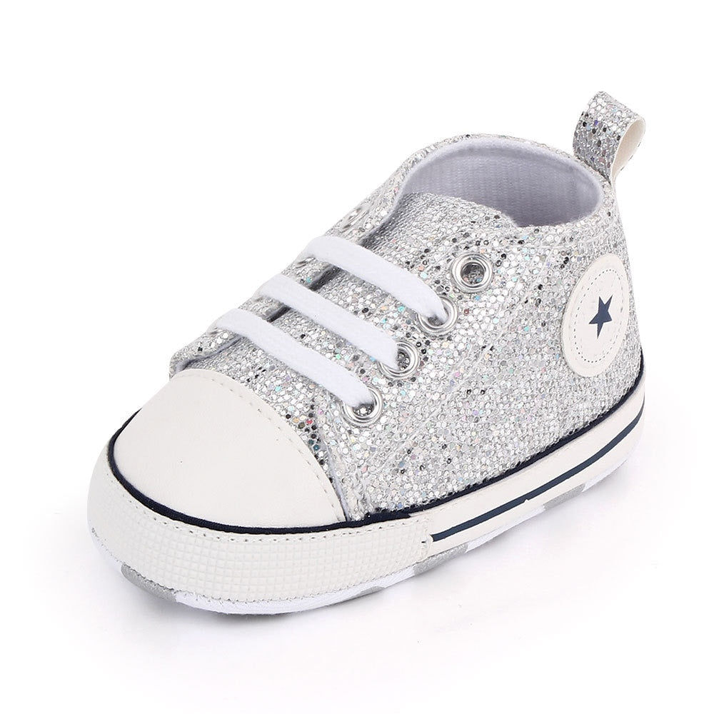 Fashionable Bling Canvas Shoes for Baby Girls - Soft Sole Toddler Sneakers Toyland EU