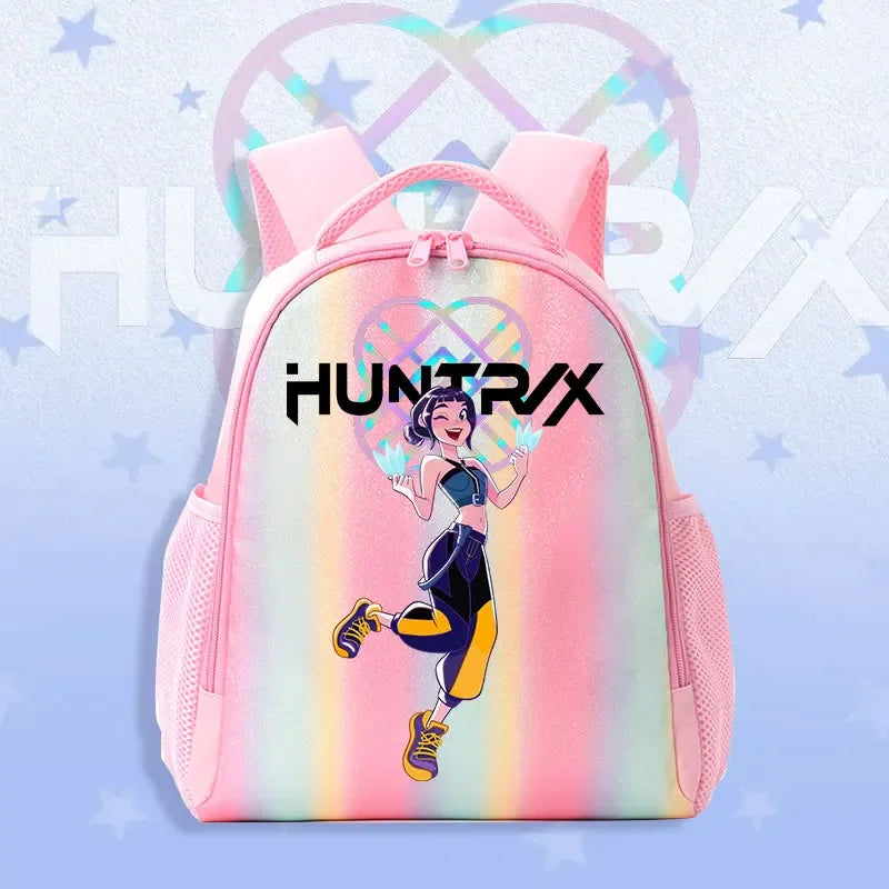 K Pop Demon Hunters Kids Backpack Rainbow Shoulder Bag