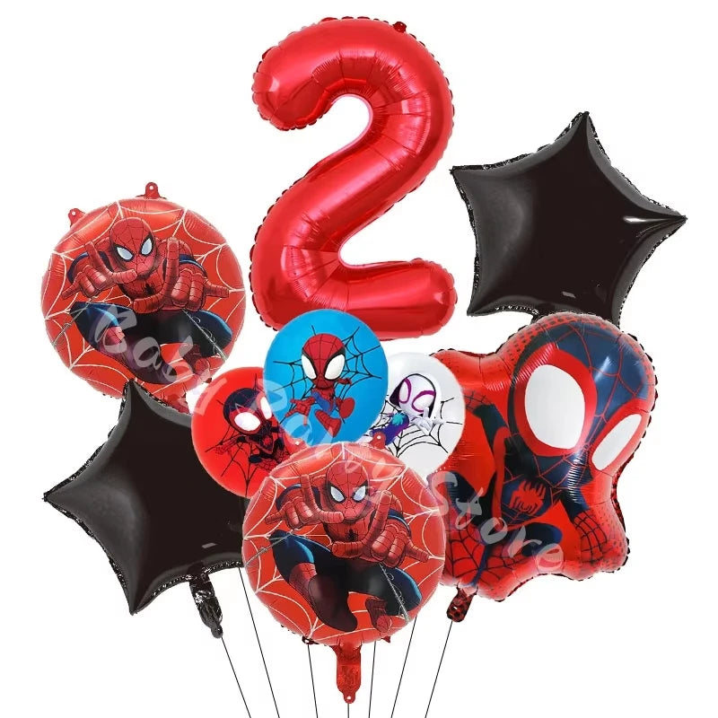 Spidey Tableware Kit | Plates And Cups | Latex Balloons | Birthday Backdrop