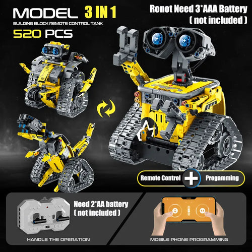 City Engineering Vehicle Building Blocks - 3 IN 1 RC Transform Excavator Bulldozer ToylandEU.com Toyland EU