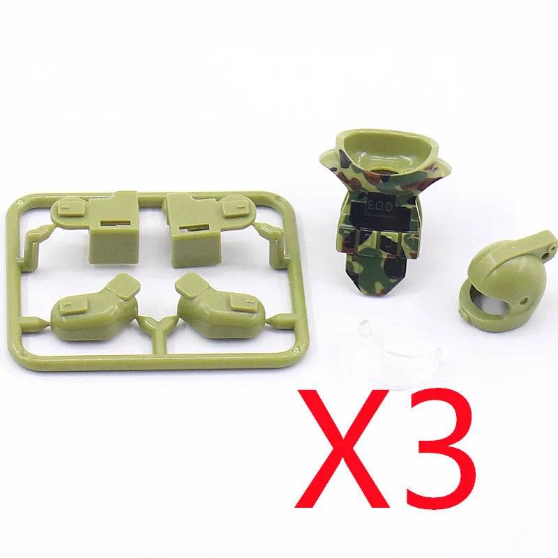 Premium Building Blocks Set Camouflage Military Equipment With Roadblock And Aircraft Parts For Kids - ToylandEU