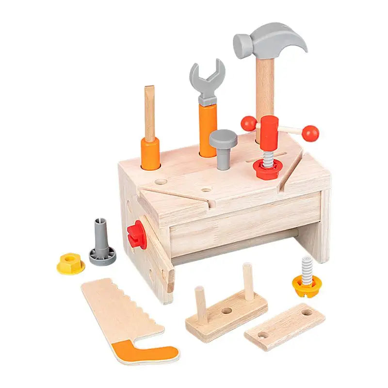 Montessori-Inspired 16-Piece Wooden Tool Set for Creative Play